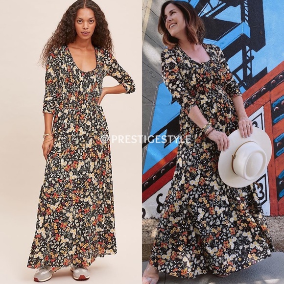 Anthropologie Omya Smocked Maxi Dress - Picture 4 of 15